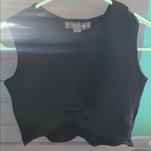 black ribbed crop top